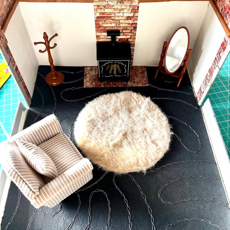 Cosy Lounge Fire with Double Bass Scene in a Suitcase with Maileg Mouse. — photo 7