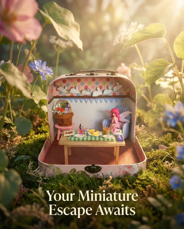 Fairy afternoon tea Scene in a Suitcase — photo 2