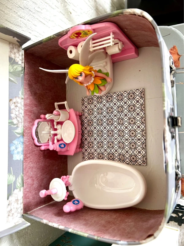 Fairy traditional bathroom Scene in a Suitcase