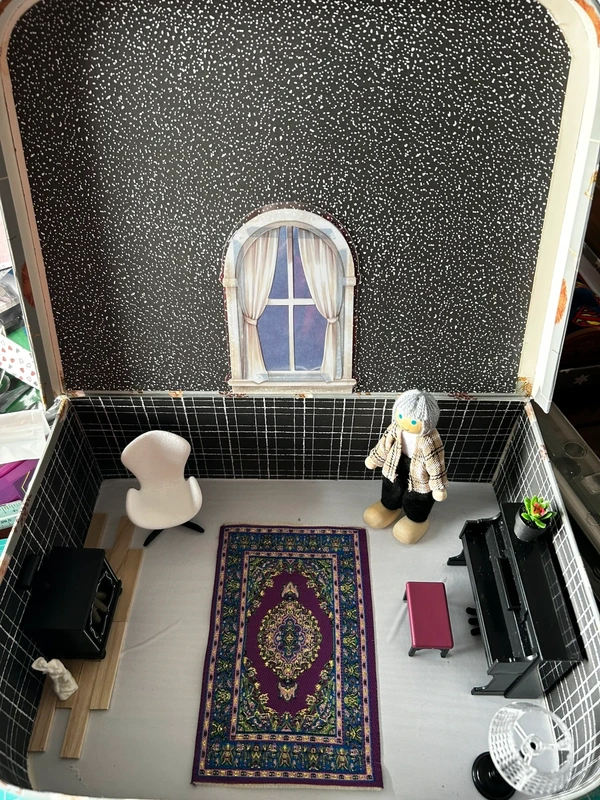 Lounge with piano Scene in a Suitcase