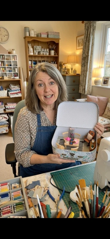 Maileg Mouse Dining Scene in a Suitcase