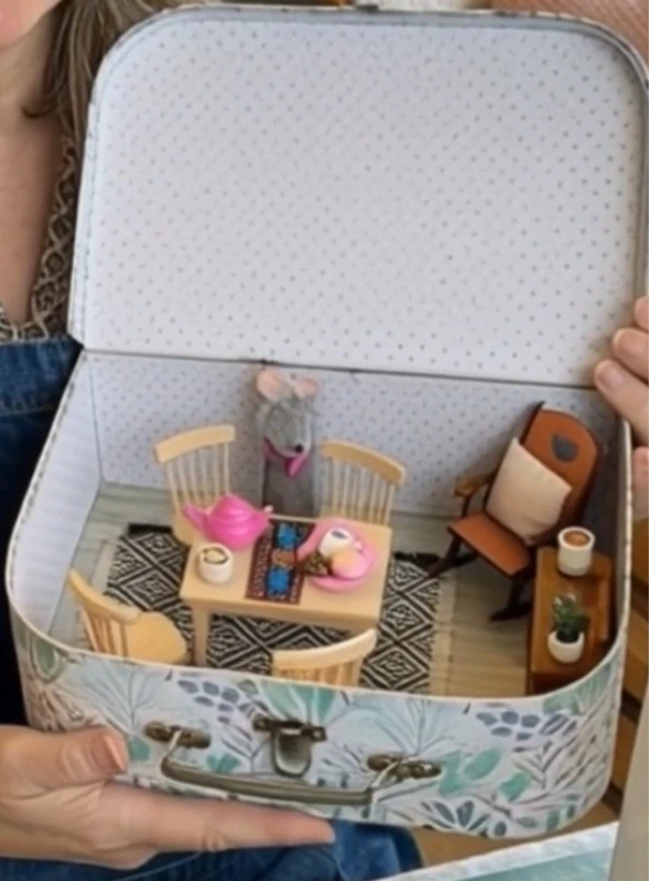 Maileg Mouse Dining Scene in a Suitcase — photo 2